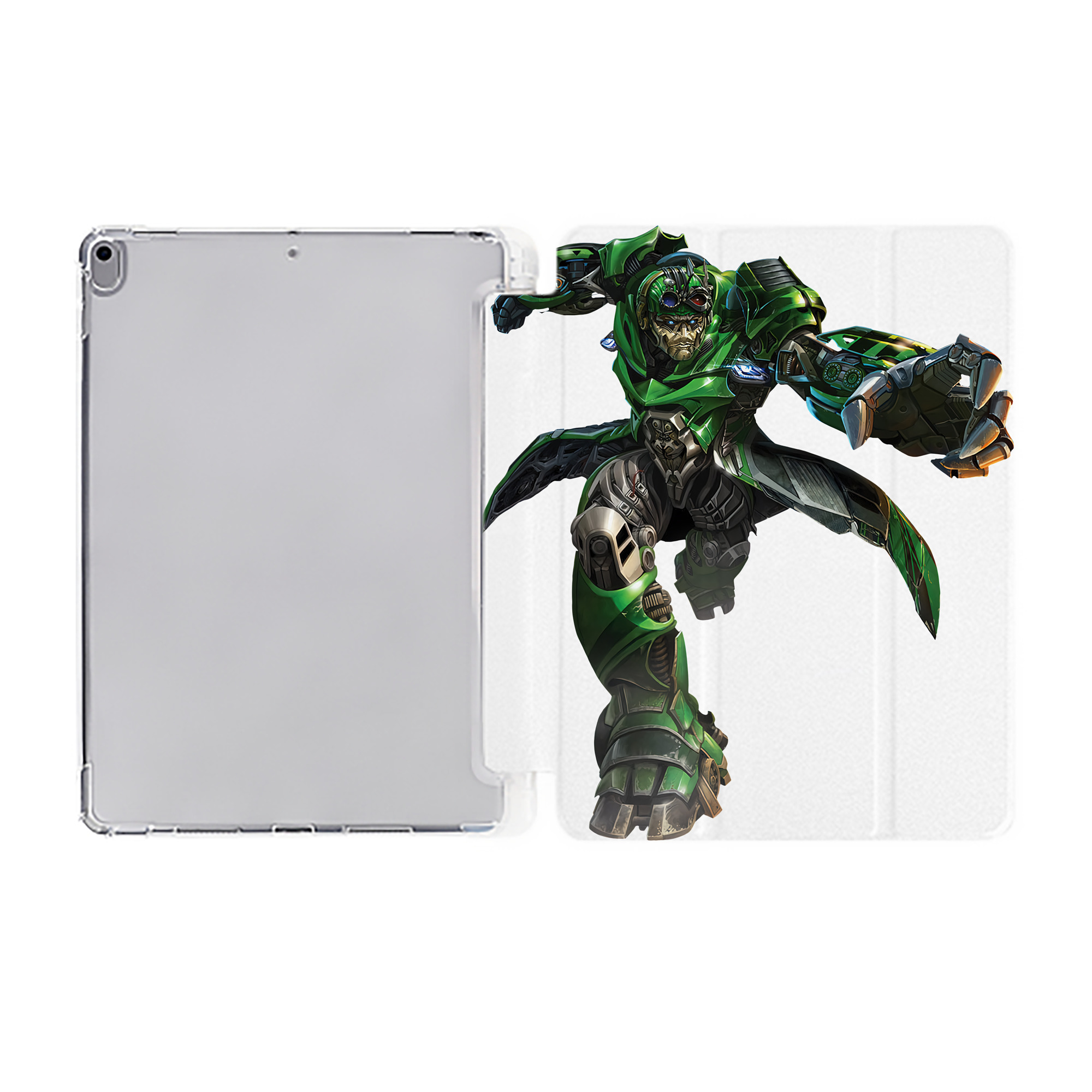 （画像用） Transformers トランスフォーマー IPad ケース ペン収納付き 三つ折りスタンド PUレザー×シリコン 対応機種9.5/10.5/10.9インチ